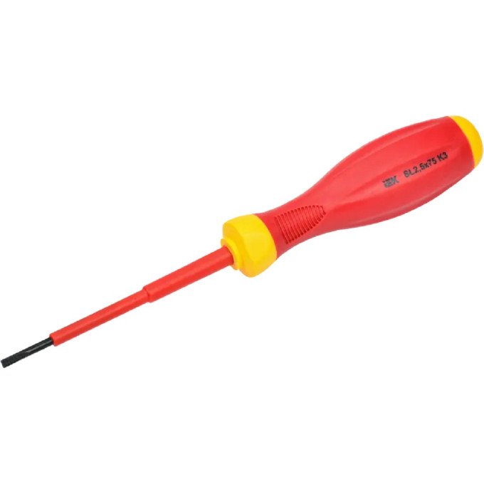 Отвертка диэлектрическая шлицевая IEK SL2,5х75 K3 1000В ARMA2L 3 A2L3-SC30-K3-SL-25-075